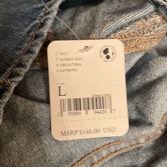 ✨Host Pick ✨𝓯𝓹 Free People ~ Kendra Medium Wash Denim Tie-Back Flared Jumpsuit - Picture 13 of 14